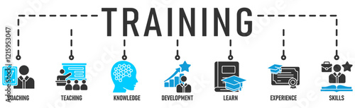 Training banner web icon vector illustration concept for internship training and learning program apprenticeshi