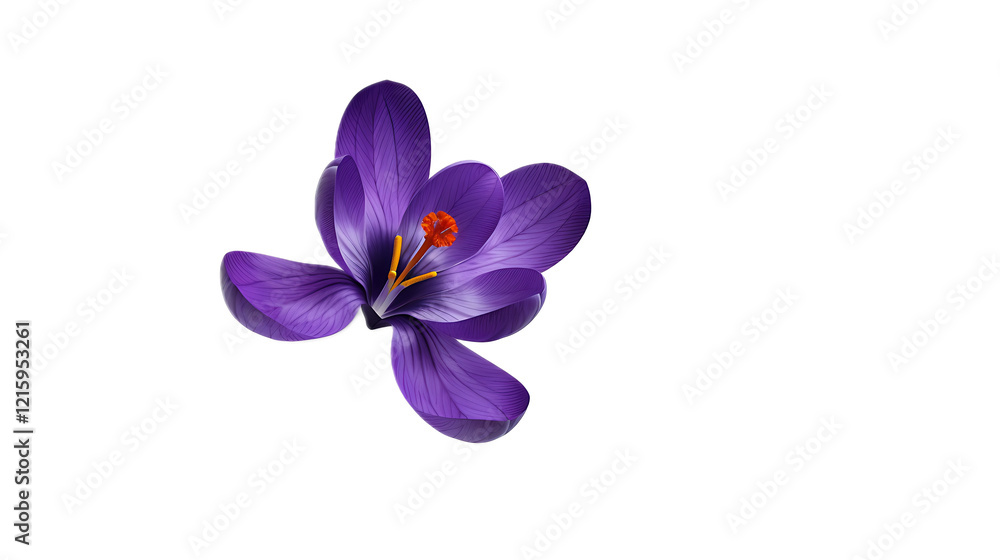 Obraz premium A rich purple crocus flower against a transparent background.