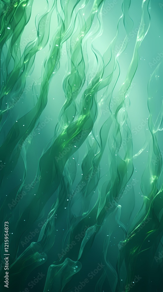 Fototapeta premium digital technology abstract green transparent flow poster background