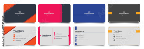 Set of Double-sided creative business card template. Business Card Mockup. template, Clean professional business card template, visiting card template. Collection of business card designs. Editable
