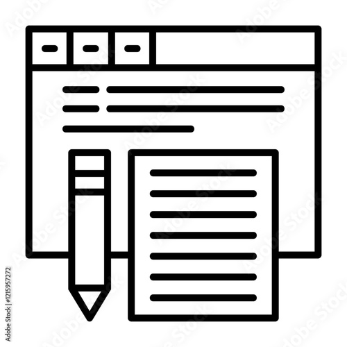 Content writer Outline Style Icon