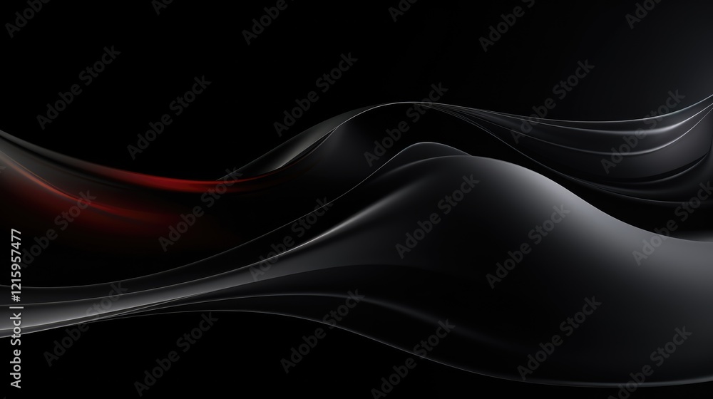 Abstract waves in black and red create a dynamic, modern visual effect. Abstract waves in black and red create a dynamic, modern visual effect.