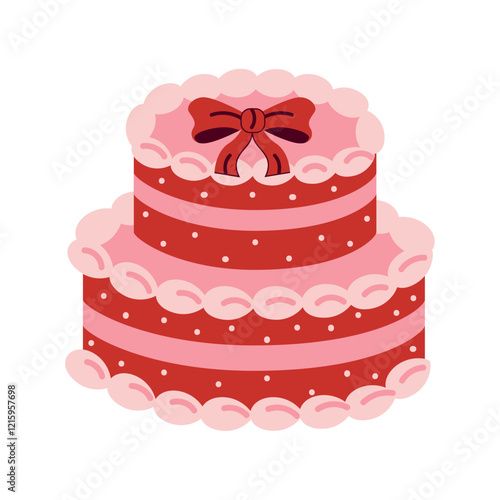 Red frosting birthday cake