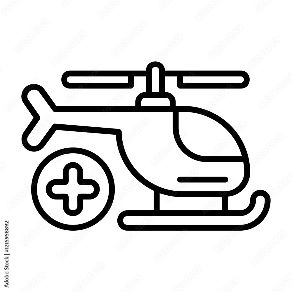 Air ambulance Outline Style Icon Air ambulance Outline Style Icon