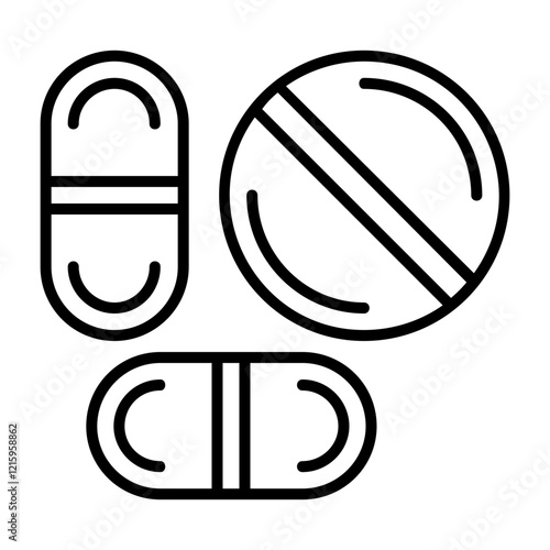 Pills Outline Style Icon