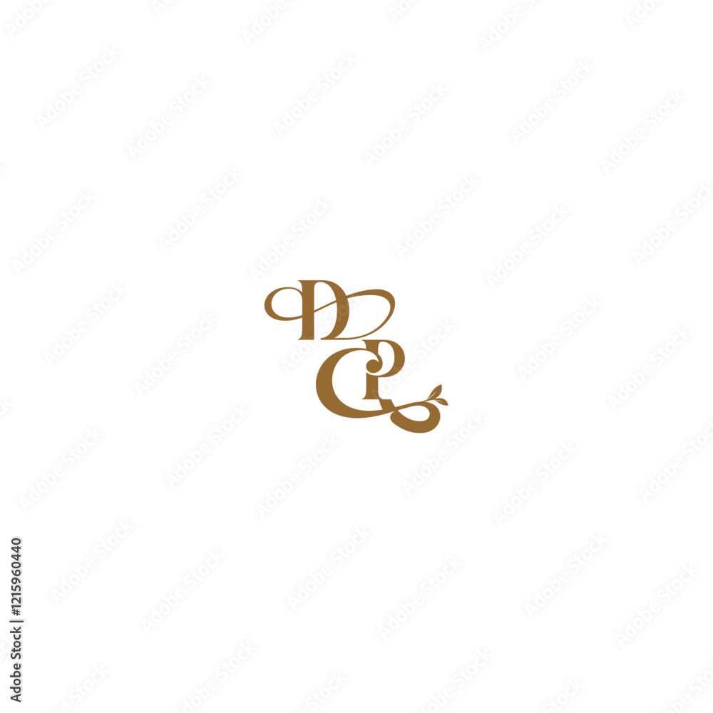 modern organic logo DP initial leaf line monogram wedding concept letter modern organic logo DP initial leaf line monogram wedding concept letter