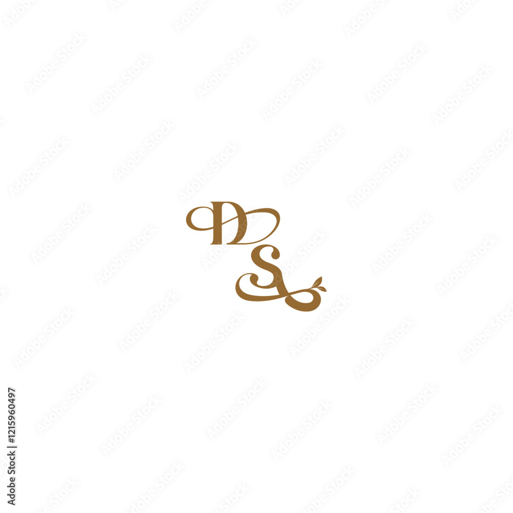 modern organic logo DS initial leaf line monogram wedding concept letter modern organic logo DS initial leaf line monogram wedding concept letter