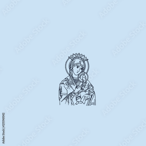 THESE HIGH QUALITY MOTHER MARIA VECTOR FOR USING VARIOUS TYPES OF DESIGN WORKS LIKE T-SHIRT, LOGO, TATTOO AND HOME WALL DESIGN
