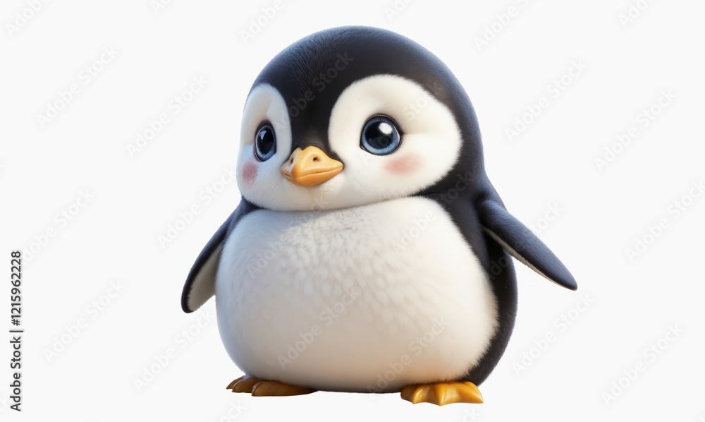 Naklejka premium baby pinguin on white background