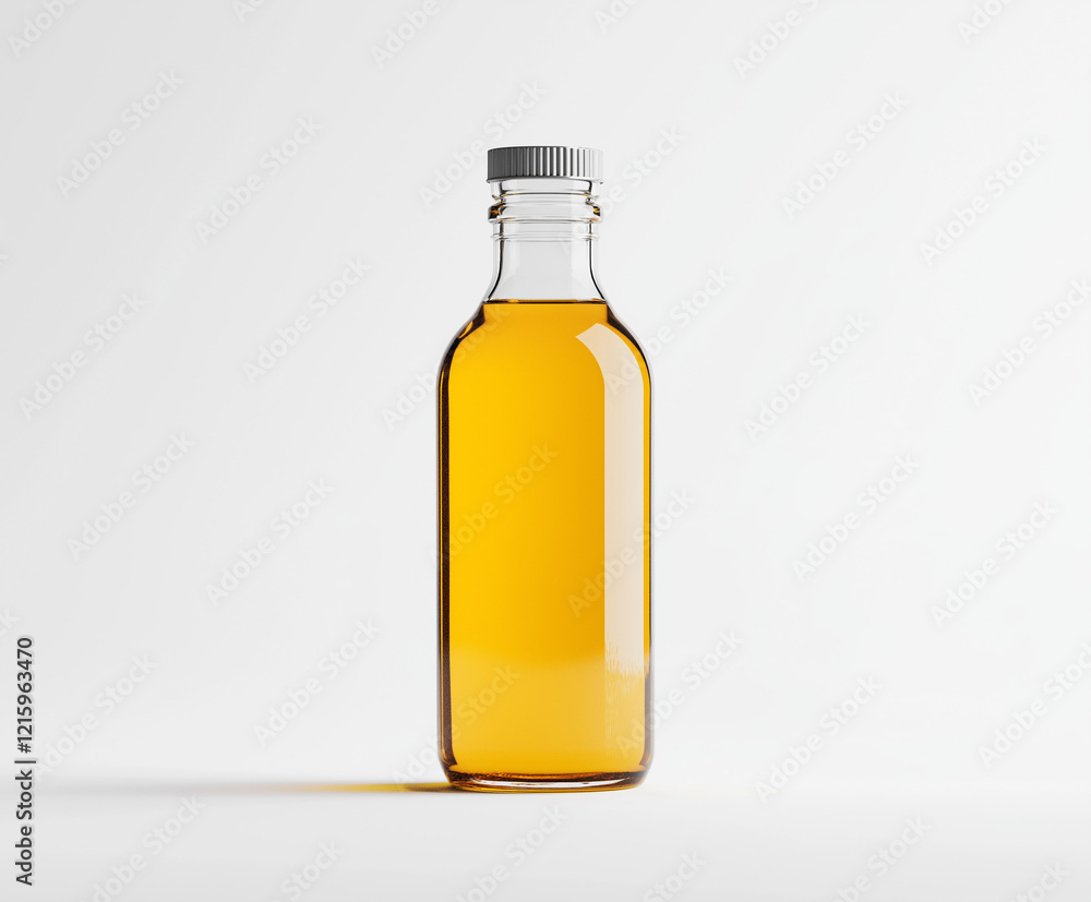 Flaxseed Oil Bottle on a Bright White Backdrop for Clean Product Display Flaxseed Oil Bottle on a Bright White Backdrop for Clean Product Display