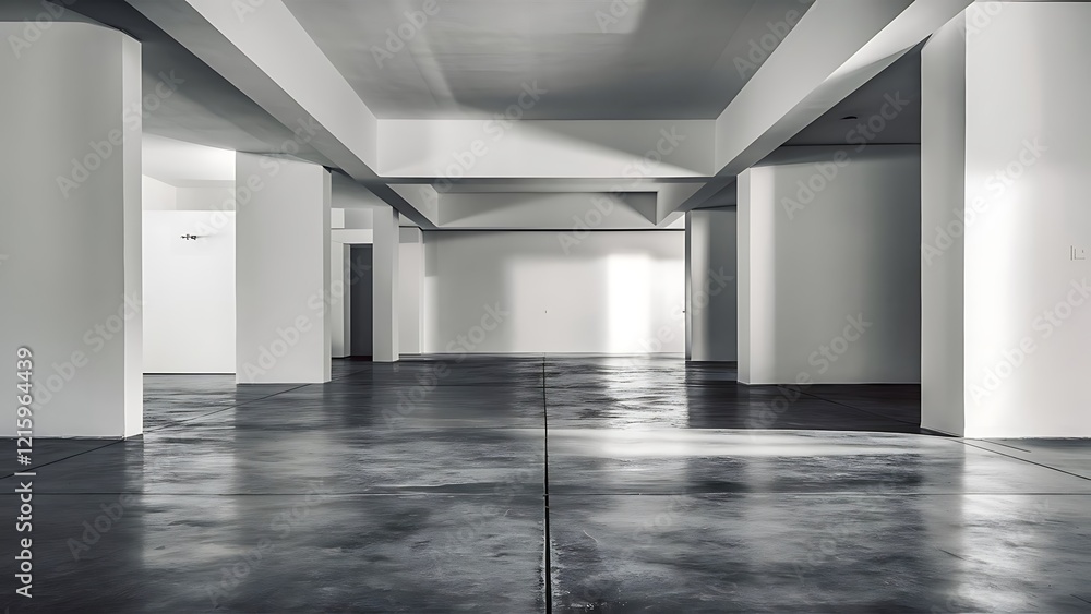 Obraz premium empty room interior with concrete floor
