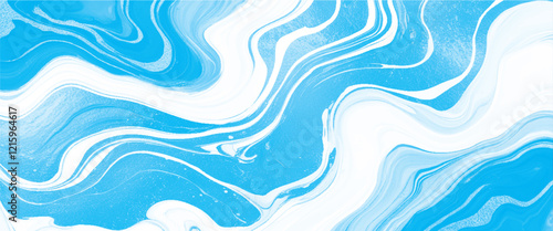 Vector abstract blue marble acrylic liquid surfaces texture design.