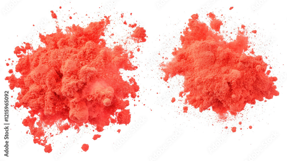 Fototapeta premium Scarlet Ruby Powder Burst on Clear Background Generative AI
