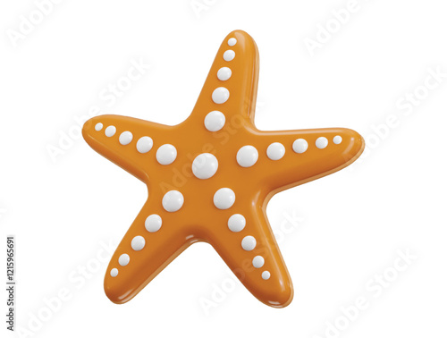 Starfish icon 3d render concept of ocean wildlife, Summer Design Element 3d illustration