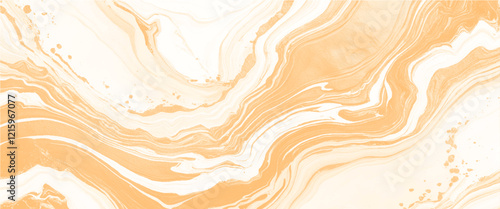 Vector abstract gold and white marble acrylic liquid surfaces texture design.