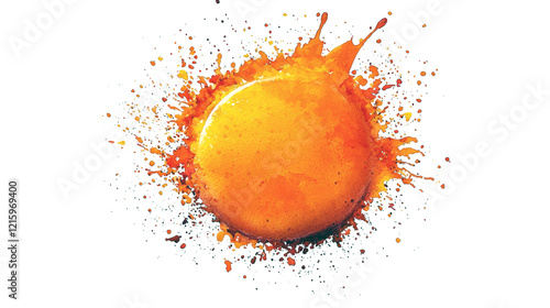 Abstract Orange Watercolor Splash: Vibrant Artistic Background Design