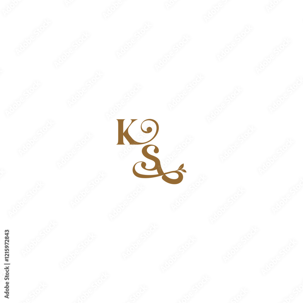 modern organic logo monogram wedding concept letter initial leaf line KS modern organic logo monogram wedding concept letter initial leaf line KS