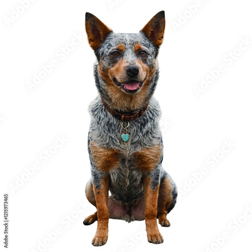 Australian cattle dog isolated in white background, ai generative. Isolated Australian Cattle Dog. Australian Cattle Dog isoliert auf weißem Grund. photo