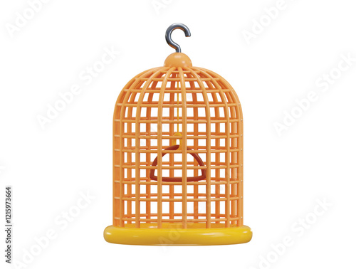Birdcage icon 3d rendering vector illustration