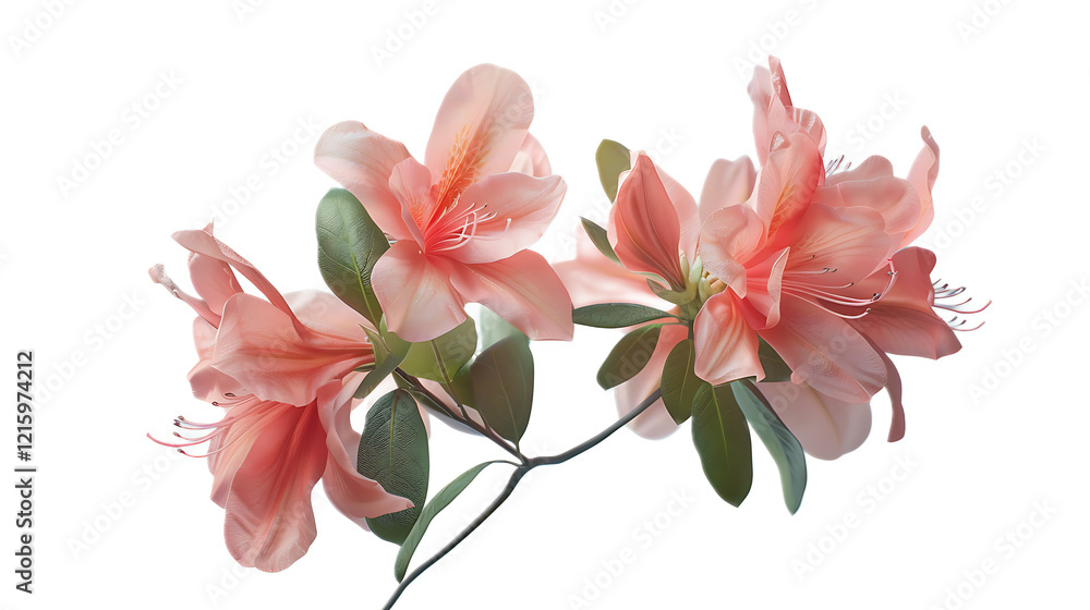 A soft pink azalea flower against a transparent background. A soft pink azalea flower against a transparent background.