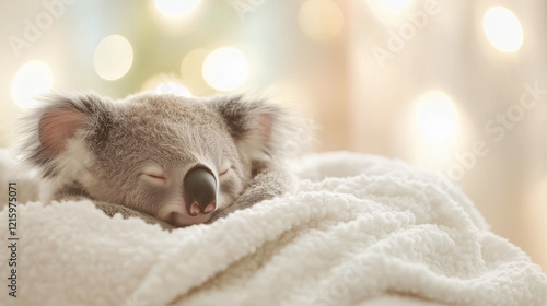 Koala Napping in Blanket: A...