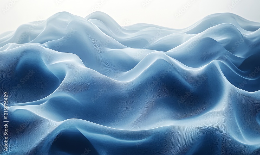 Obraz premium Abstract waves, futuristic design, 3d render, Generative AI