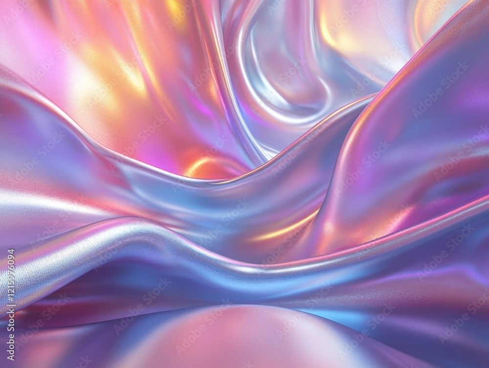 Abstract waves, iridescent design, 3d render, Generative AI Abstract waves, iridescent design, 3d render, Generative AI
