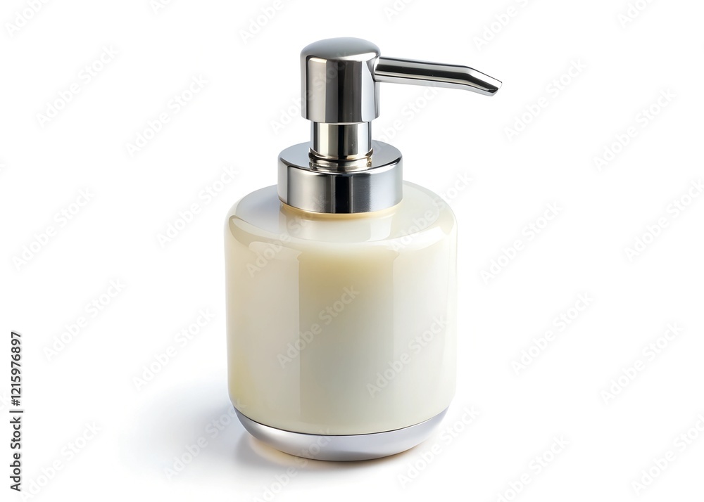 Fototapeta premium white soap dispenser isolated on a white background