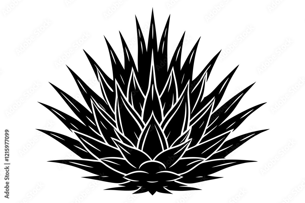 Fototapeta premium A simple Flower shape with short spikers cartoon style, vector illustration