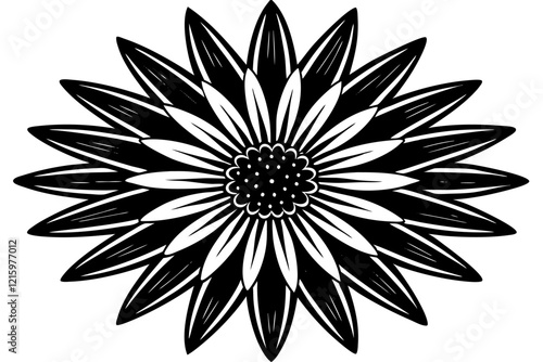 
A simple Flower shape with short spikers cartoon style, vector illustration