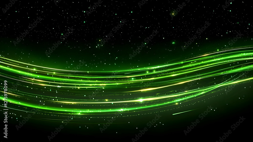 Obraz premium Green Abstract Lightwave Background