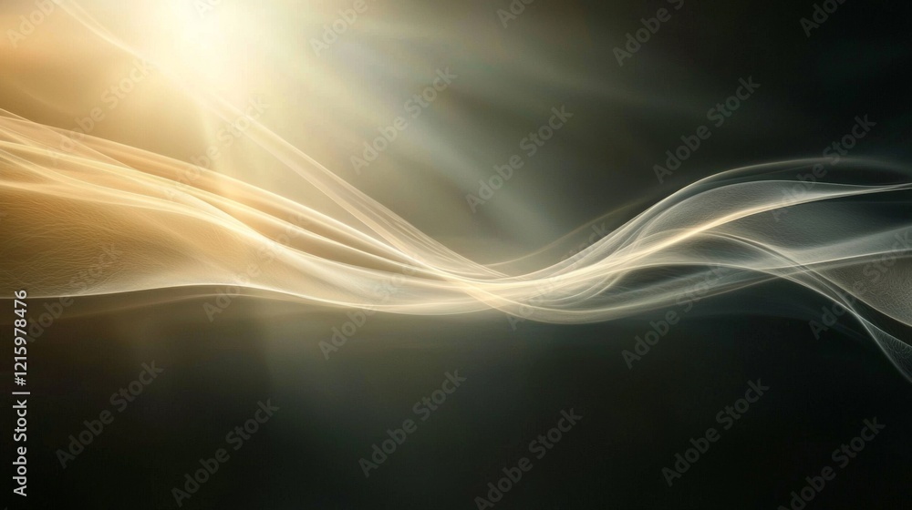 Fototapeta premium Abstract Gold and Black Swirling Smoke Wave Design Elegant Background Texture