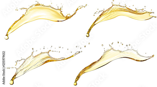 Apple Juice and Oil on Clear Background Generative AI