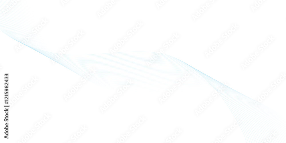 Fototapeta premium Abstract wave element for design. Digital frequency track equalizer. Stylized line art background. Vector illustration. Wave with lines created using blend tool.