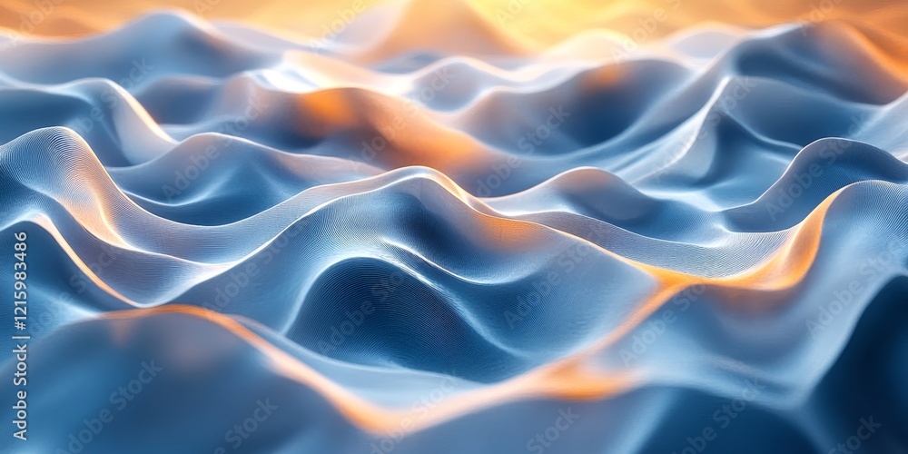 Obraz premium Abstract waves, futuristic design, 3d render, Generative AI