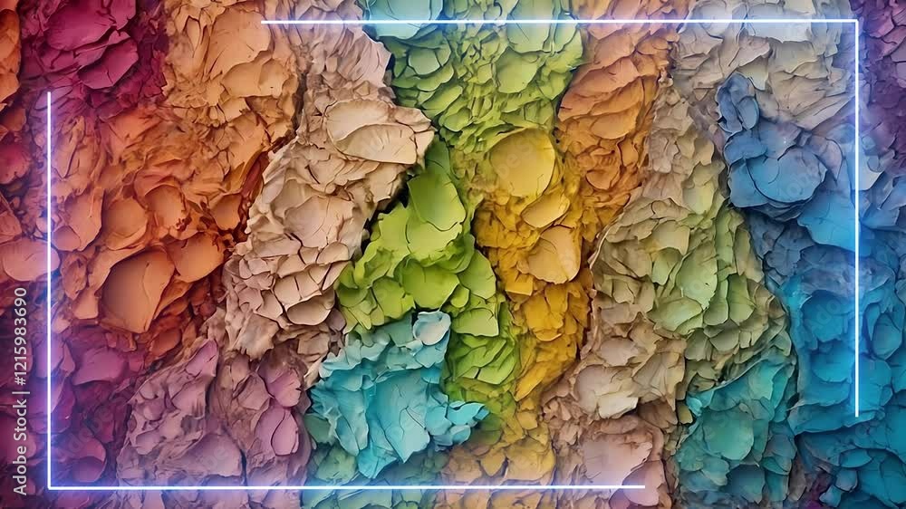 Colorful Abstract Mosaic Pattern Waves with Neon Frame Animation - Vibrant Artistic Background Colorful Abstract Mosaic Pattern Waves with Neon Frame Animation - Vibrant Artistic Background
