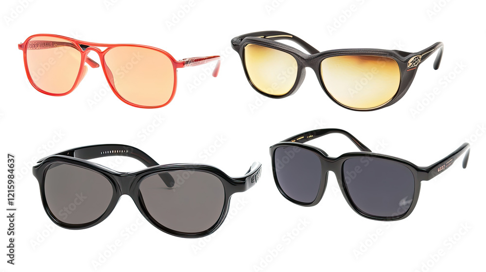 Four Stylish Sunglasses in Unique Designs Generative AI Four Stylish Sunglasses in Unique Designs Generative AI