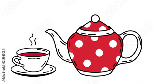 Tea break: teapot and teacup 