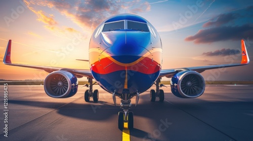 Southwest Airlines 737 at Sunset