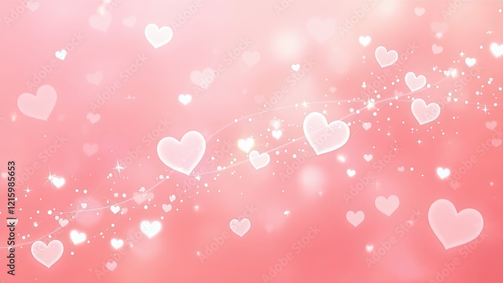Romantic Valentine's Day background with pink and red hearts pattern for love celebration card design. Generative AI Romantic Valentine's Day background with pink and red hearts pattern for love celebration card design. Generative AI
