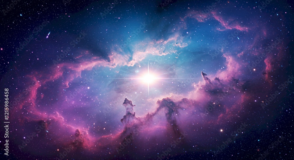 Cosmic Nebula Vibrant Purple Blue Galaxy Background Cosmic Nebula Vibrant Purple Blue Galaxy Background