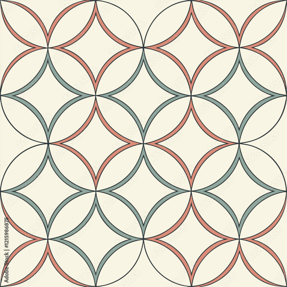 Fototapeta premium Abstract Geometric Symmetry with Circles, Triangles, and Rectangles in Harmonious Patterns for Modern Design Applications