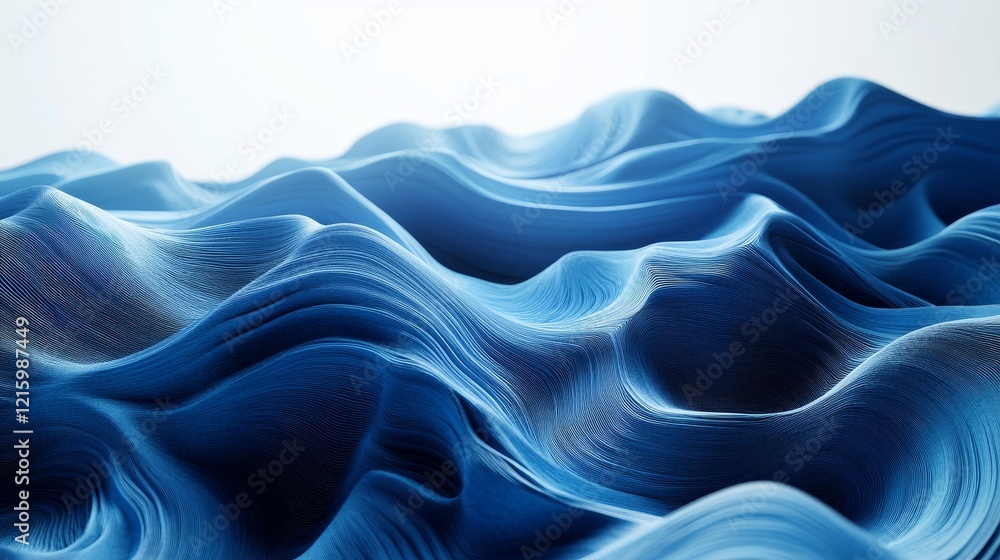 Abstract waves, layered design, 3d render, Generative AI Abstract waves, layered design, 3d render, Generative AI