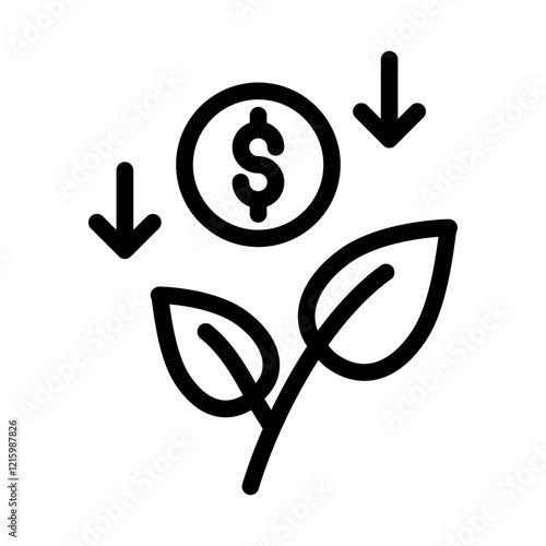 investment down outline style