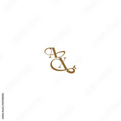 monogram wedding concept initial leaf line AX modern organic logo letter photo