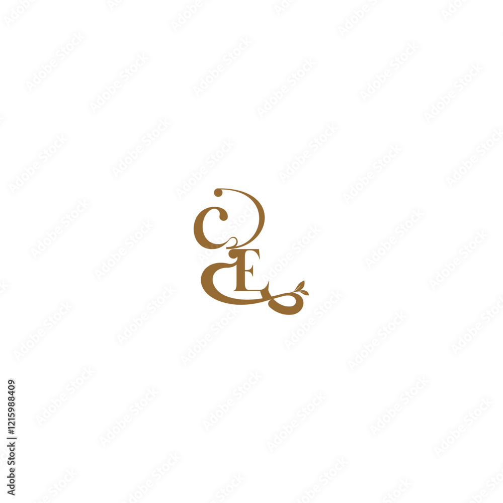 monogram wedding concept initial leaf line CE modern organic logo letter monogram wedding concept initial leaf line CE modern organic logo letter