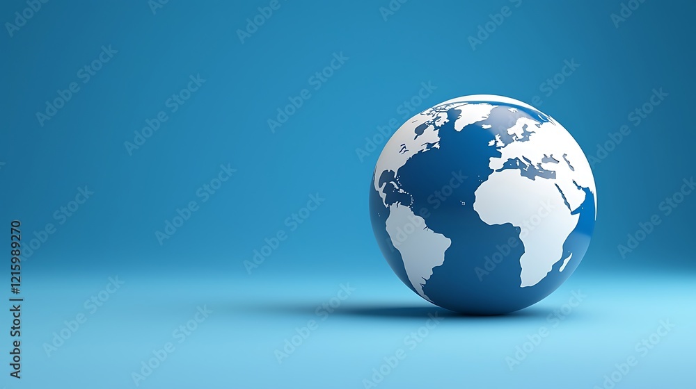 Simple blue globe on blue background. Simple blue globe on blue background.