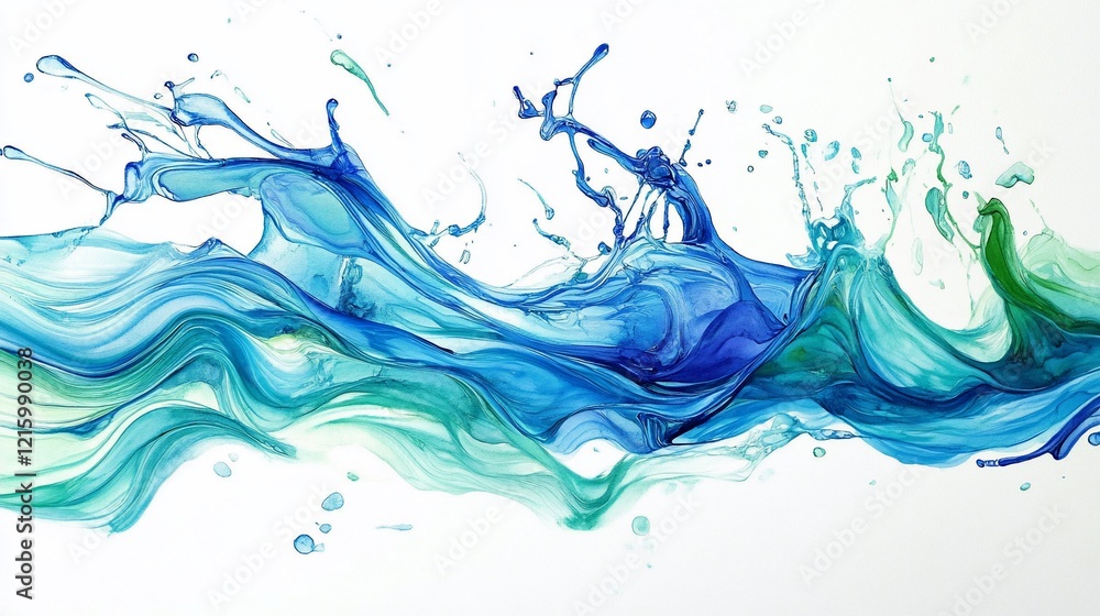Abstract blue and green paint splash wave. Abstract blue and green paint splash wave.