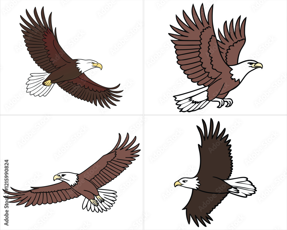 Obraz premium Majestic Bald Eagle in Flight ,majestic eagle Set