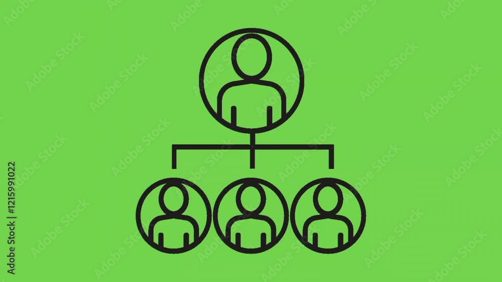 Team line circle animation isolated on green screen screen background Team line circle animation isolated on green screen screen background